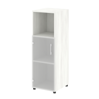 Шкаф средний узкий левый (1 низкий фасад стекло) Yalta LT.SU-2.2 L/R снежная патина